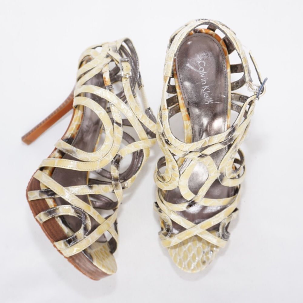 Calvin Klein Dylan Heeled Sandals, Size 7.5
